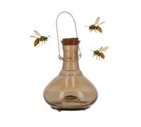 1 x piège à guêpes extra large en verre avec cintre en métal par CKB LTD - Design traditionnel attrayant à suspendre piège à insectes piège à insectes pour intérieur ou extérieur (marron)