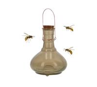 1 x piège à guêpes extra large en verre avec cintre en métal par CKB LTD - Design traditionnel attrayant à suspendre piège à insectes piège à insectes pour intérieur ou extérieur (TR024) (gris clair)