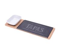 1 X PLATEAU BI-MATIERE AVEC BOL 30 x 10 cm