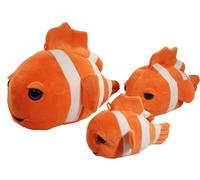 1 x poisson-clown en peluche - orange-blanc - env. 26 cm, animal en peluche, poisson