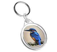 1 x porte-clés bleu martin-pêcheur - IR02 Mum Dad Kids Birthday #15795, multicolore, M