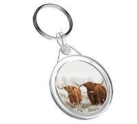 1 x porte-clés Highland Vache poilue Bull - IR02 Mum Dad Kids Birthday #14591, multicolore, M