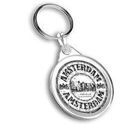 1 x porte-clés photo - Tampon de voyage Amsterdam Pays-Bas | Porte-clés | Breloque | #40412, multicolore, M
