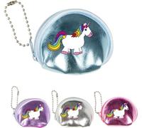 1 x porte-monnaie avec motif de licorne, 1 parmi 4 couleurs, env. 7 x 6 cm, porte-monnaie, portefeuille