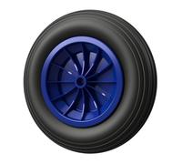 1 x Roue en polyuréthane Ø 350 mm 3.50-8 palier lisse roue de brouette pneus anti-crevaison noir/bleu