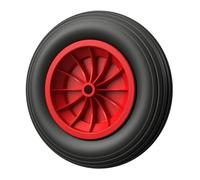 1 x Roue en polyuréthane Ø 350 mm 3.50-8 palier lisse roue de brouette pneus anti-crevaison noir/rouge