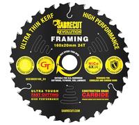 1 x SCCSN20160_24 SabreCut 160mm 24 dents x 20mm alésage haute performance ultra fin pour bois contreplaqué MDF aggloméré Lame de scie circulaire