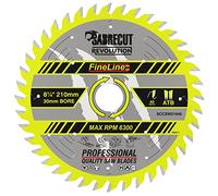 1 x SCCSW21040 SabreCut 210mm 40T x 30mm Alésage FineLine Trait fin Bois Contreplaqué MDF Panneaux d'aggloméré Coupe transversale et coupe transversale Lame de scie circulaire