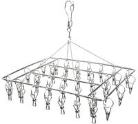 1 x Séchoir à chaussettes en acier inoxydable avec 36 pinces à linge coupe-vent pour sécher chaussettes, sous-vêtements, soutiens-gorge, vêtements de bébé, gants