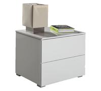 1 X TABLE DE CHEVET LIGNE PRIVILEGIO cm. 44 x 55 x h.44 - laque blanc (2 tiroirs)
