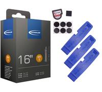 1 x tuyau de vélo Schwalbe 47-305 (16 x 1,90) DV 32 mm valve Dunlop + lève-pneu
