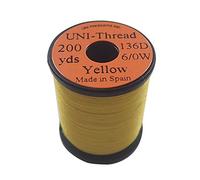 1 x UNI - Fil de montage - JAUNE - 200 yards (182m) - 6/0