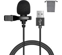 1 x USB Microphone,2 m USB Lavalier Microphone Plug,Microphone Tie Plug & Play for PC,Mac,Laptop-for YouTube,Skype,Recording,Podcast,Games