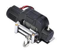 1 x Verricello électrique RC, tête rouge en métal CNC, treuil noir avec télécommande, pour véhicules tout-terrain et Label