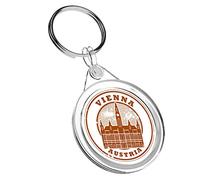 1 x Vienne Autriche Euro - Porte-clés IR02 Mum Dad Kids Birthday #4228, multicolore, M