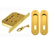 1 XKIT POUR PORTES COULISSANTES OVALE AVEC CLe LUMINEUSE OR