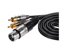 1 XLR Femelle vers 2 Prise Mâle Y Splitter Câble Audio Stéréo Connecteur Fil avec de Cuivre Raffiné pour une Clarté Signal Améliorée Son Pur Clair Métallique Anti- Durabilité Connexion Consoles Mixage