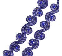 1 Yard Sewing On Hot Fix Green Beaded Rhinestone Applique And Trimming For Wedding Evening Dress DIY Bridal Dresses Or Sash(FA-1347 rose gold)