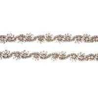 (1 YARD) Silver Clear Bridal Beaded Crystal Rhinestone Applique Trim Belt Gold Sewing Iron On For Wedding Dress Clothing(Black)