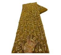 1 Yards Sequins Bead Lace Fabric Embroidery Tulle For Women Wedding Dress Craft(Color 2)