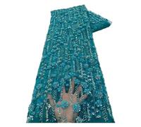1 Yards Sequins Bead Lace Fabric Embroidery Tulle For Women Wedding Dress Craft(Color 3)