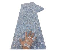 1 Yards Sequins Bead Lace Fabric Embroidery Tulle For Women Wedding Dress Craft(Color 7)