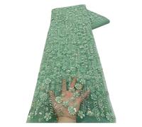 1 Yards Sequins Bead Lace Fabric Embroidery Tulle For Women Wedding Dress Craft(Color 8)