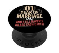 1 Year of Marriage & Still Haven't Killed Each Other PopSockets PopGrip Adhésif