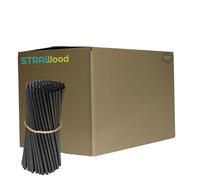 10.000 Pailles STRAWOOD Noir de taille 7mm x 20cm réutilisable, composées de Lignine et Fibres de Bois. Nos pailles sont 100% compostables et respectueuses de l'environnement. (10000, Noir)