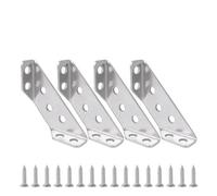 10/1 Ensemble De Supports D'angle En Acier Inoxydable For Meubles, Connecteur D'étagère, Support D'armoire, Cadre Fixation, Attelle Avec Accessoires Quincaillerie À Vis(4 Set)