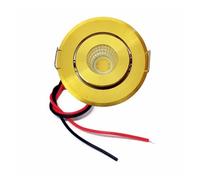 10~1 pièces 12V Mini LED Downlight plafonnier réglable entraînement gratuit vers le bas lumières vitrine armoire éclairage encastré corps blanc(DC12V-1PCS(Only),GOLDEN BODY_6000K COLD WHITE)