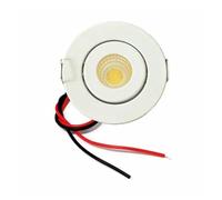 10~1 pièces 12V Mini LED Downlight plafonnier réglable entraînement gratuit vers le bas lumières vitrine armoire éclairage encastré corps blanc(DC12V-10PCS,WHITE BODY_6000K COLD WHITE)