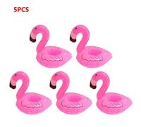 10-1 Pièces Flotteur Gonflable Porte-Gobelet Flamant Licorne Boissons Porte-Gobelet Piscine Flotteur Bar Sous-Verres Fête Décor Porte-Boissons - Type Flamingo 5pc