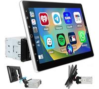 10.1 Pouces Carplay Radio Réglable Autoradio 1 Din avec Carplay Android Auto, Ecran Tactile Détachable 1080P 1 Din Radio Voiture Bluetooth/FM/SWC/Mirror Link/Caméra de Recul/MIC/Support TF Card