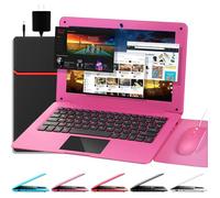 10.1 Pouces Ordinateur Portable, Quad Core Fonctionnant sous Android 12.0, Netbook avec WiFi, Webcam et Bluetooth(Rose)