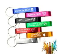 10-100 Personnalisable Porte-Clef Décapsuleur, Multifonctionnel Ouvre Bouteille,Gravure Texte/icônes/Datum/Name, Idéal pour Bar, Maison, Anniversaire et Fête