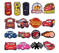 10-100 Pièces Breloques et Pins pour Chaussures Hot Toys Lightning McQueen, Accessoires de Décoration pour Chaussures Cars, Compatibles avec les Sabots, Sandales, Crocs et Ornements de Bracelets 37pcs