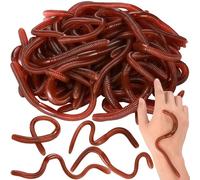 10-100 Pièces de Vers de Terre Réalistes en TRP à Corps Souple, Accessoires de Farces Effrayants, Blagues Pratiques pour Effrayer les Personnes, Accessoires d'Horreur Faciles à Utiliser brown