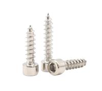 10-100 Pièces M1.7-M6 Vis autoforantes à tête coupelle hexagonale creuse en acier au carbone, nickelée, M2x16mm(100 pièces)