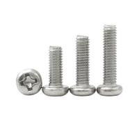 10-100 pièces M1 M1.2 M1.6 M2 M2.5 M3 M4 M5 M6 M8 A2 304 acier inoxydable croix ronde à tête cylindrique vis à métaux boulon DIN7985(12mm,M6 (20pcs))