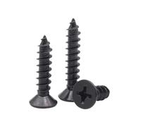 10-100 Pièces M1-M6 Vis autotaraudeuses à tête fraisée fendue cruciforme zinguée noire en acier inoxydable, M4x45mm(20 pièces)