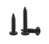 10-100 Pièces M1-M6 Vis autotaraudeuses à tête ronde fendue cruciforme zinguée noire en acier inoxydable, M4x45mm(20 pièces)