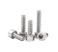 10-100 pièces M2-M5 acier inoxydable queue plate empreinte hexagonale creuse tête cylindrique vis autotaraudeuses, M3.4x8mm(25 pièces)