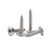 10-100 Pièces M2-M6 TA-type Vis autotaraudeuses à tête champignon fendue cruciforme en acier inoxydable, M4x45mm(50 pièces)