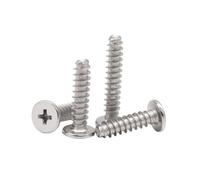 10-100 Pièces M2-M6 Vis autotaraudeuses à tête plate fendue cruciforme à pointe plate en acier inoxydable, M3.5x15mm(50 pièces)