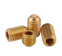 10-100 Pièces M3 X 0.5 3mm Vis Sans Tête En Laiton Pointe De Tasse À Douille Hexagonale Réglage Boulons DIN 916(M3X5mm-50pcs)