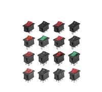 10/10000 Pcs Push Button Switch KCD1 On/Off 2/3/4 Pin 2-Position Snap-in Boat Rocker Switch With Red/Green LED Light 6A AC250V NWPNLXEA(Red Light 4Pin,2000 PCS)