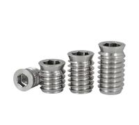 10-100pc M4 M5 M6 M8 304 Acier Inoxydable Intégré Écrou De Meubles Écrous D'insertion En Bois Filetage À Douille Hexagonale Autotaraudeur(10pcs,M6x20mm)