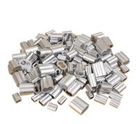 10/100x Anneaux de sertissage à double trou for câbles, manchons en aluminium forme 8, for accessoires fixation acier 1,55/2/2,2/3/4 mm Convient aux câbles et aux cordes(1.55mm-50PCS)
