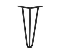 10-102CM Pieds de Table en épingle à Cheveux Noir Ensemble de 1 Banc Bureau Salle à Manger Table d'appoint chaises Pieds de Meubles en Acier au Carbone(25cm)